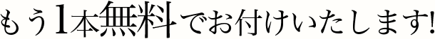 もう1本無料でお付けいたします！