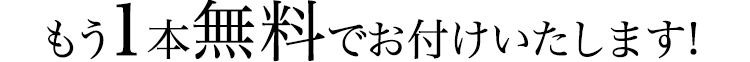 もう1本無料でお付けいたします！